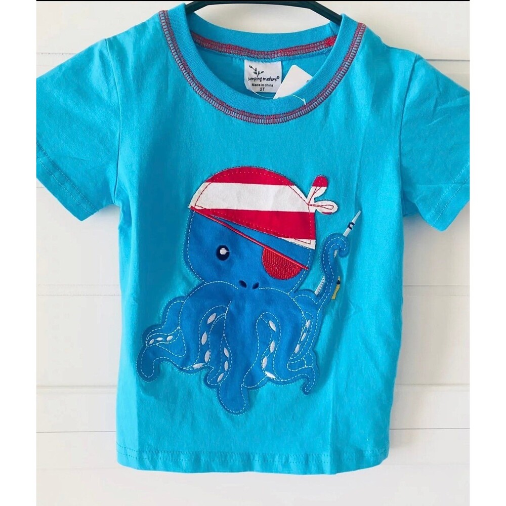 Boys Embroidered Applique‎ Ocean Fishing Boutique Shirt 18-24 months